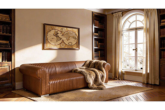 6036-3D UCLU KOLTUK DERI DILIMLI CAMEL110x260x70cm - 3