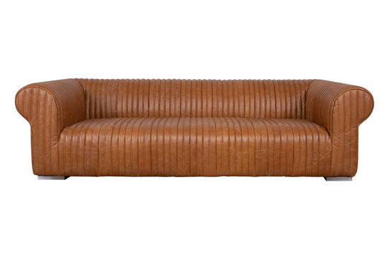 6036-3D UCLU KOLTUK DERI DILIMLI KAHVE 110x260x70cm