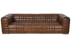 6042-3D UCLU KOLTUK DERI KAHVE 112x254x67cm - KERVAN