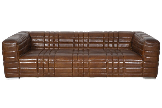 6042-3D UCLU KOLTUK DERI KAHVE 112x254x67cm - 1