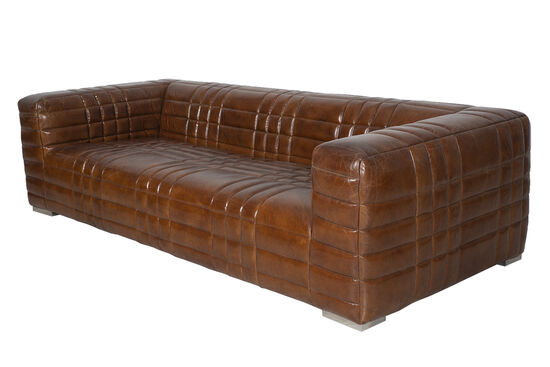 6042-3D UCLU KOLTUK DERI KAHVE 112x254x67cm - 2