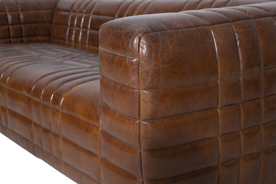 6042-3D UCLU KOLTUK DERI KAHVE 112x254x67cm - 3