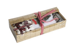 6'LI KOZALAK KOKU TAŞI/ÇAM AĞAÇ NAKIŞLI HAVLU 50x75 cm KUTULU SET BEYAZ - 2