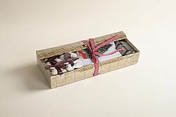 6'LI KOZALAK KOKU TAŞI/ÇAM AĞAÇ NAKIŞLI HAVLU 50x75 cm KUTULU SET BEYAZ - HOME SWEET HOME