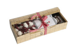 6'LI KOZALAK KOKU TAŞI/ÇOKLU AĞAÇ NAKIŞLI HAVLU 50x75 cm KUTULU SET BEYAZ - 2