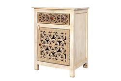HSH-KRVN ORTAK - 7133 KOMODIN 1 CEK 1 KAP KREM-S.KAHVE 55x40x76cm