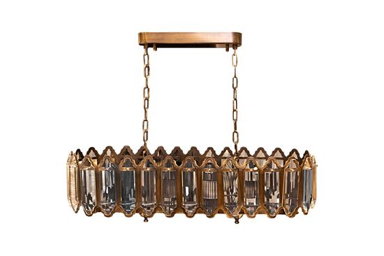 771-30*90 MASA ÜZERİ KUBBELİ CAMLI AVİZE 30x90cm ANTİK - 1