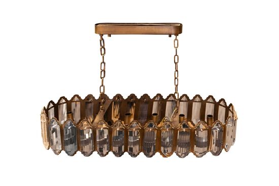 771-30*90 MASA ÜZERİ KUBBELİ CAMLI AVİZE 30x90cm ANTİK - 2