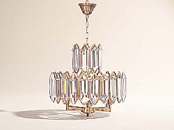 771-53 KUBBELİ CAMLI AVİZE 53cm KOYU ANTİK - KERVAN