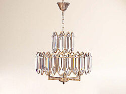 771-53 KUBBELİ CAMLI AVİZE 53cm KOYU ANTİK - KERVAN