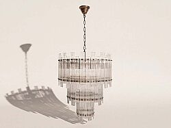 784-60 CIZGILI CAMLI AVİZE 60cm KOYU ANTİK - KERVAN