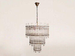 784-60 CIZGILI CAMLI AVİZE 60cm KOYU ANTİK - KERVAN