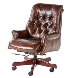 858B DERI OFIS SAND KAPITONE ESK.KAHVE 70x83x110cm 611DB