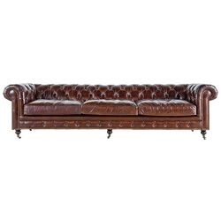 KERVAN - 880A-AB-303 CHESTER DERI KOLTUK 4 LU KAHVE 303x94x77cm 611DB