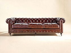 880A-AB-303 CHESTER DERI KOLTUK 4 LU KAHVE 303x94x77cm 611DB - KERVAN