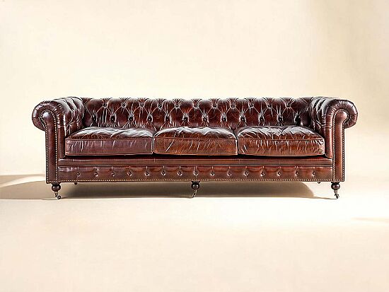 880A-AB-303 CHESTER DERI KOLTUK 4 LU KAHVE 303x94x77cm 611DB - 1