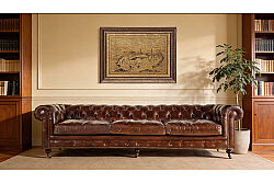 880A-AB-303 CHESTER DERI KOLTUK 4 LU KAHVE 94x303x77cm 611DB - 2