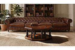 880A-AB-403 CHESTER DERİ KOLTUK DÖRTLÜ KAHVE 94x403x79cm - 3
