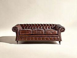 8819-3D CHESTER DERI KOLTUK UCLU KAHVE 207x89x73cm 611DB - KERVAN