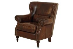 890 DERI BERJER ESKITILMIS KAHVE 90x80x95cm 611DB - KERVAN