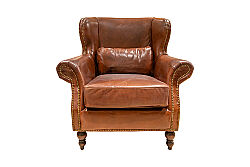 890 DERI BERJER ESKITILMIS KAHVE 90x80x95cm 611DB - KERVAN