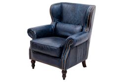 890 DERI BERJER MAVI 90x80x95cm - KERVAN