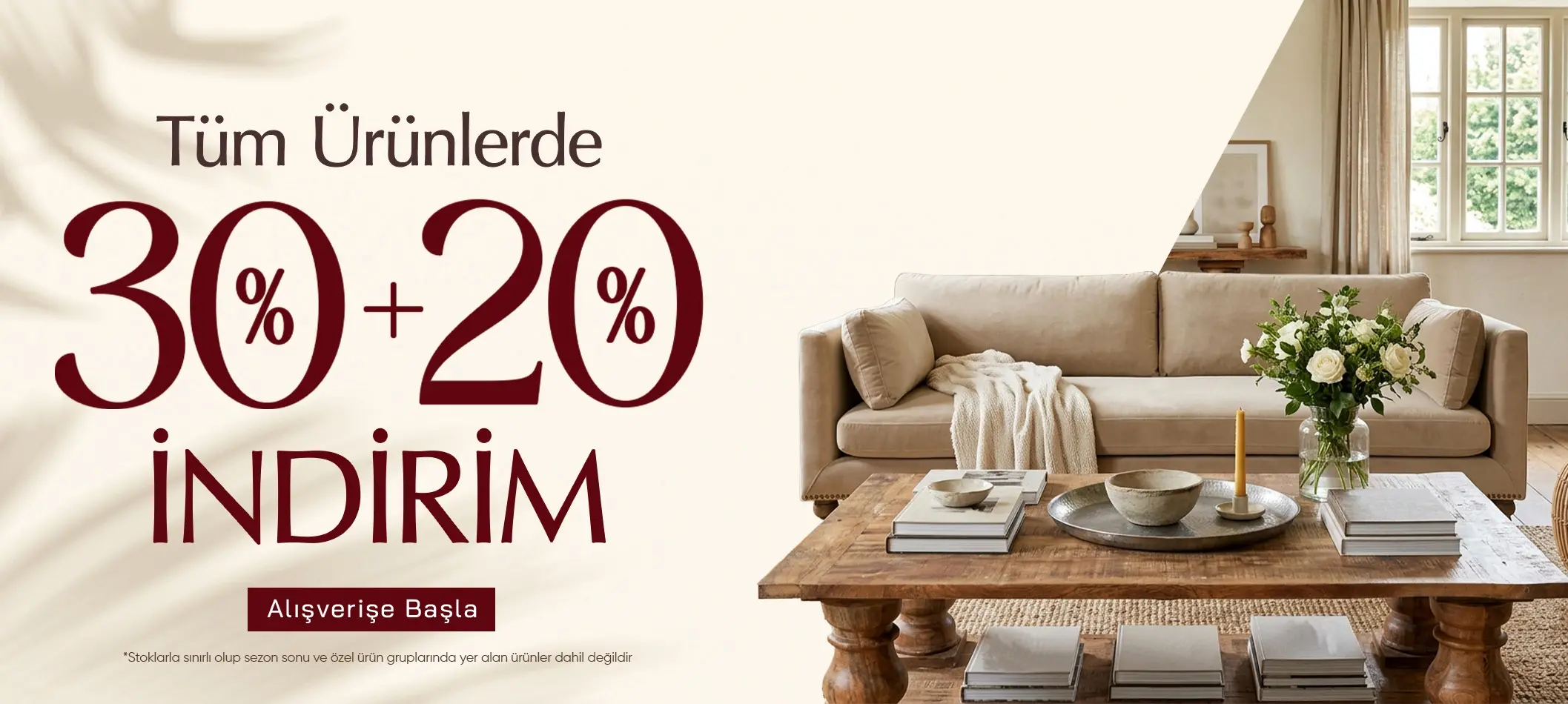 Tüm ürünlerde %30+20