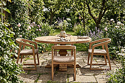 AGRON YUVARLAK YEMEK MASASI TEAK 140x78cm - 2