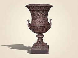 AJURLU KUPA VAZO BRONZ 30X48 CM - KERVAN