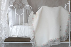 ALARA BEBEK 95X120 PIKE TAKIMI 3 PRC ECRU - KERVAN