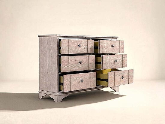 ALCOVE DRESSUAR KREM-KAHVE 6 ÇEKMECE 51x174x96.52cm 321130-2801 - 3