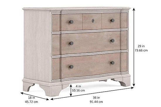 ALCOVE ŞİFONYER KREM-KAHVE 4 ÇEKMECE 46x91x75cm 321148-2801 - 4