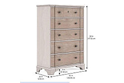 ALCOVE ŞİFONYER KREM-KAHVE 6 ÇEKMECE 51x107x147cm 321150-2801 - 4