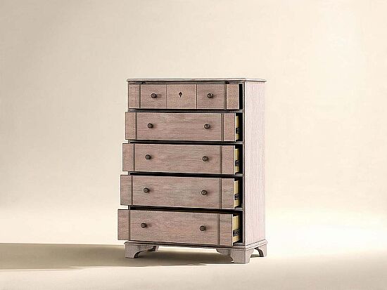 ALCOVE ŞİFONYER KREM-KAHVE 5 ÇEKMECE 51x107x147cm 321150-2801 - 2
