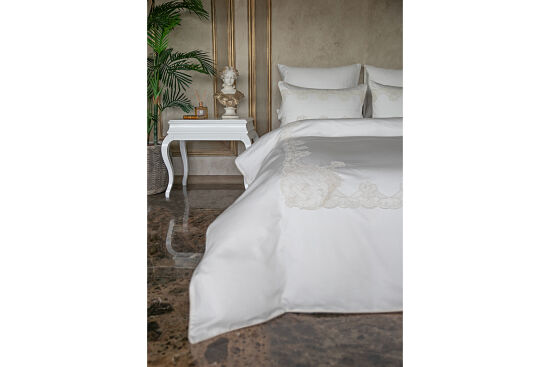 ALMES NEVRESIM TAKIMI KREM-GOLD KING SIZE 260x240cm 6 PRC - 6