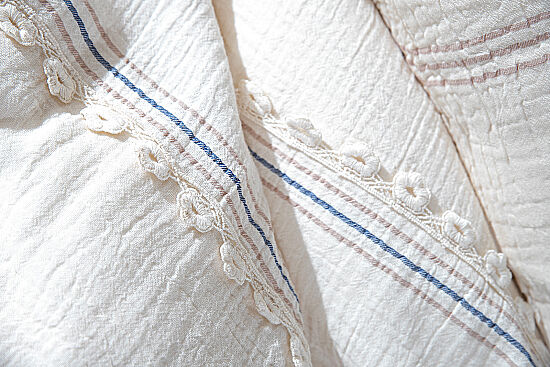 ANTONİN NEVRESİM TAKIMI 240X220 4 PRC ECRU-MAVİ - 4