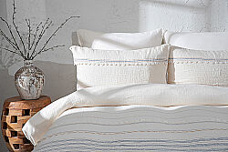 ANTONİN NEVRESİM TAKIMI 240X220 4 PRC ECRU-MAVİ - 1