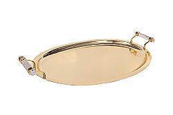 ANYMOON Oval Tepsi ( Altın ) 50x28x5 CM SB-17470-M-GL - 4