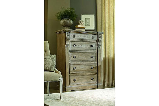 ARCH SALVAGE ŞİFONYER 5 ÇEKMECE KAHVE 51x116x148cm 233150-2802 - 1