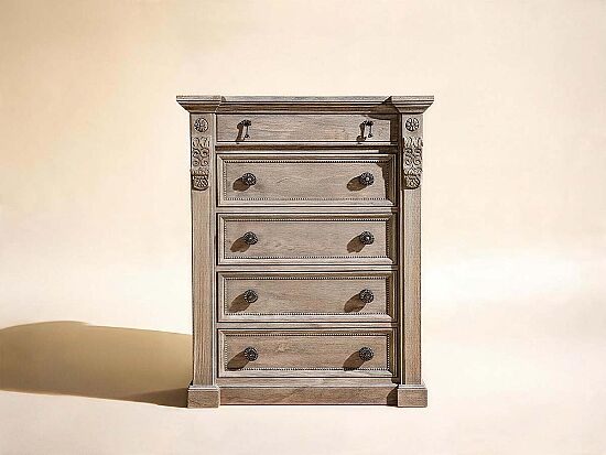ARCH SALVAGE ŞİFONYER 5 ÇEKMECE KAHVE 51x116x148cm 233150-2802 - 1