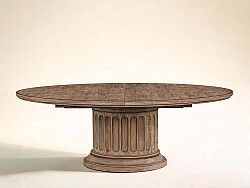 ARCHİTRAVE YUVARLAK YEMEK MASASI AÇILIR KAHVE 162x162(213)x76cm 277225-2608TP-BS - KERVAN