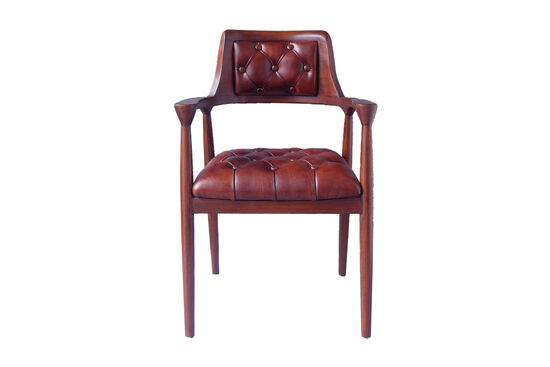ARTEMİS KAPİTONELİ KOLLU SANDALYE KAHVE 59x58x90cm ICS 797CM - 1