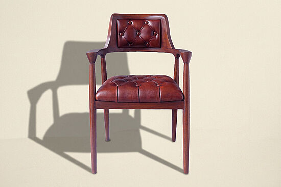 ARTEMİS KAPİTONELİ KOLLU SANDALYE KAHVE 59x58x90cm ICS 797CM - 1