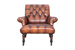 AUSTIN TEKLİ KOLTUK DERİ KAHVE 101x92x92cm C0201B-1D B102 - KERVAN