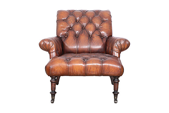 AUSTIN TEKLİ KOLTUK DERİ KAHVE 101x92x92cm C0201B-1D B102 - 1