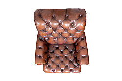 AUSTIN TEKLİ KOLTUK DERİ KAHVE 101x92x92cm C0201B-1D B102 - 4