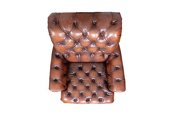 AUSTIN TEKLİ KOLTUK DERİ KAHVE 101x92x92cm C0201B-1D B102 - 4