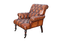 AUSTIN TEKLİ KOLTUK DERİ KAHVE 101x92x92cm C0201B-1D B102 - 3