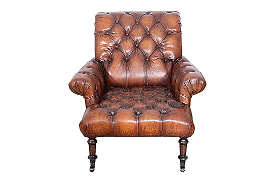 AUSTIN TEKLİ KOLTUK DERİ KAHVE 101x92x92cm C0201B-1D B102 - 2