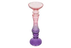 KERVAN - AYAKLI MUMLUK MOR PEMBE 10x32cm